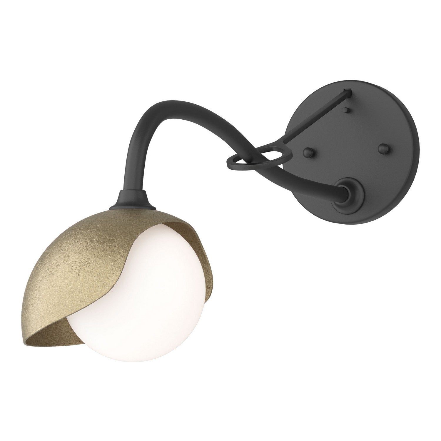Hubbardton Forge - 201376-SKT-10-84-GG0711 - Brooklyn 1-Light Single Shade Long-Arm Sconce - Brooklyn - Black