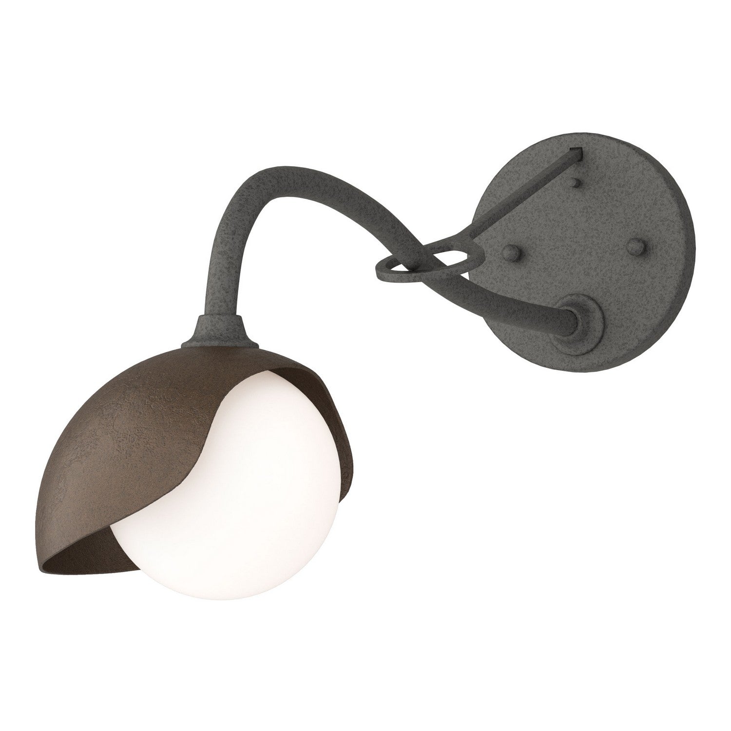 Hubbardton Forge - 201376-SKT-20-05-GG0711 - Brooklyn 1-Light Single Shade Long-Arm Sconce - Brooklyn - Natural Iron