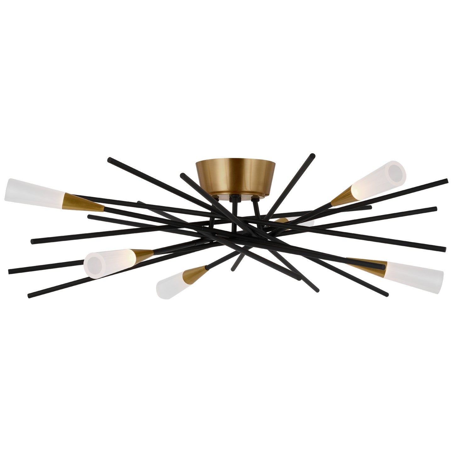 Visual Comfort Signature - CHC 4620BLK - LED Flush Mount - Stellar - Matte Black and Antique Brass