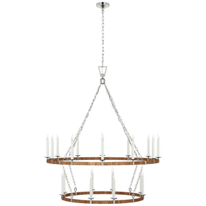 Visual Comfort Signature - CHC 5882PN/NRT - LED Chandelier - Darlana Wrapped - Polished Nickel and Natural Rattan