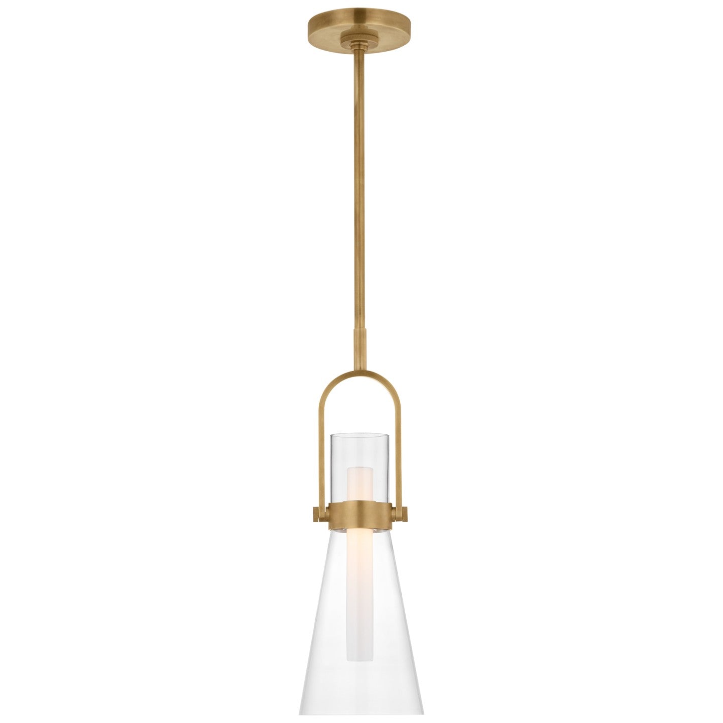 Visual Comfort Signature - IKF 5454HAB-CG - LED Pendant - Larkin - Hand-Rubbed Antique brass