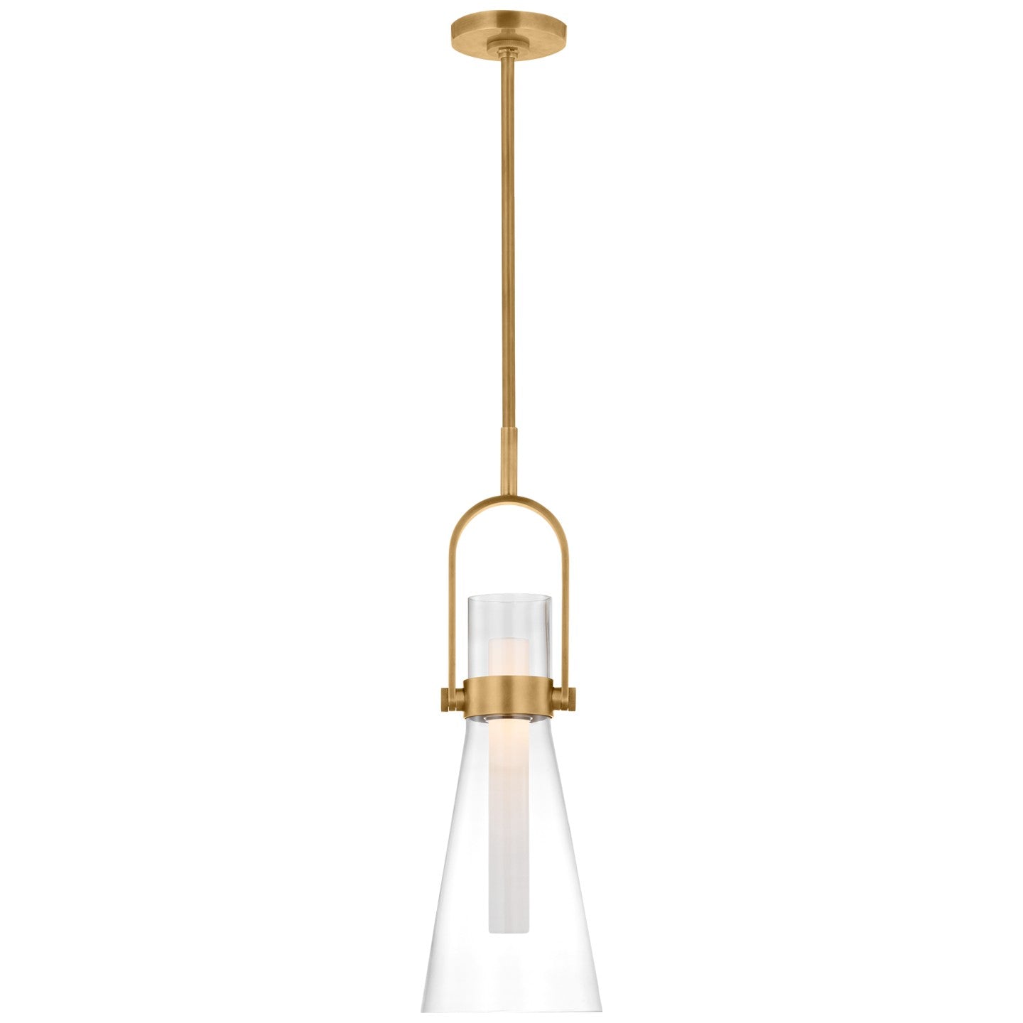 Visual Comfort Signature - IKF 5455HAB-CG - LED Pendant - Larkin - Hand-Rubbed Antique Brass