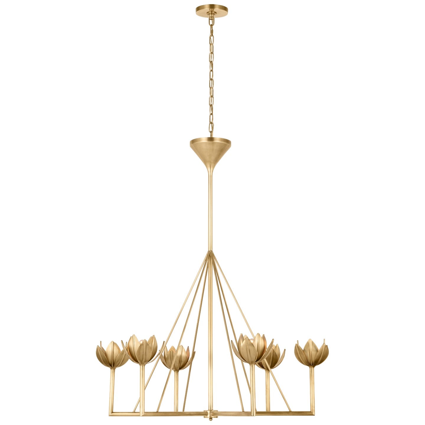 Visual Comfort Signature - JN 5004AB - Six Light Chandelier - Alberto - Antique-Burnished Brass