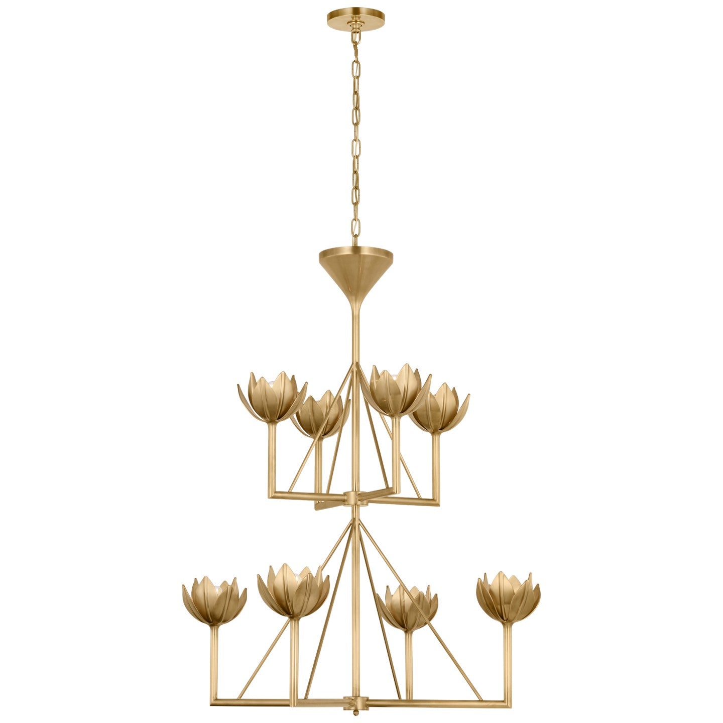 Visual Comfort Signature - JN 5005AB - Eight Light Chandelier - Alberto - Antique-Burnished Brass