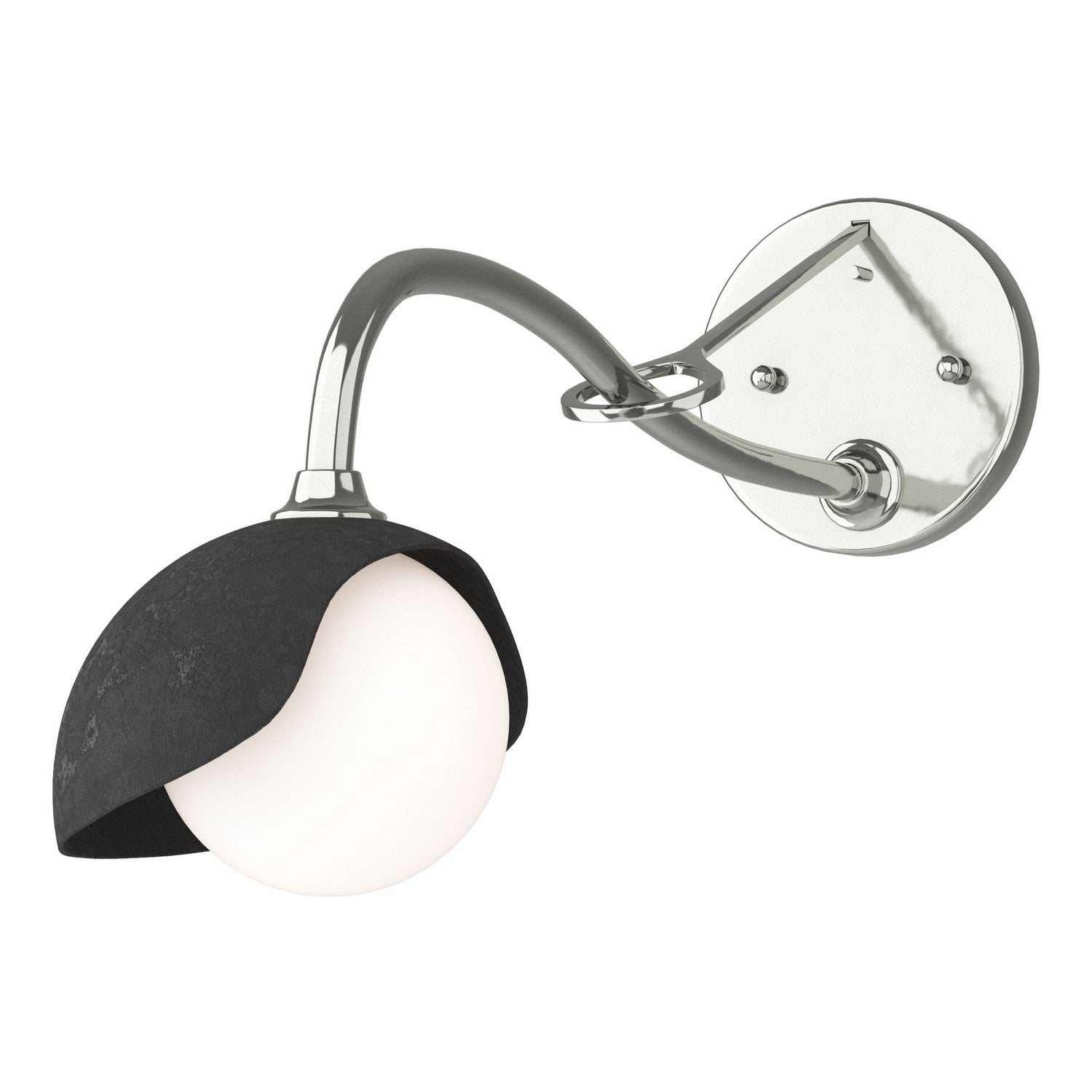 Hubbardton Forge - 201376-SKT-85-10-GG0711 - Brooklyn 1-Light Single Shade Long-Arm Sconce - Brooklyn - Sterling