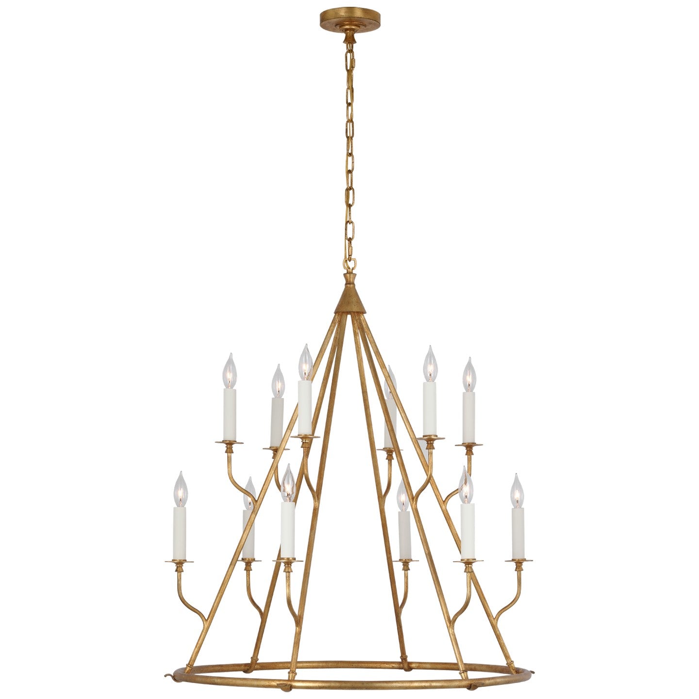 Visual Comfort Signature - JN 5175GI - LED Chandelier - Lorio - Gilded Iron