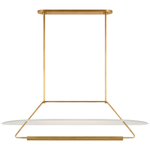 Visual Comfort Signature - KW 5107AB/WHT - LED Linear Pendant - Teline - Antique-Burnished Brass and Matte White