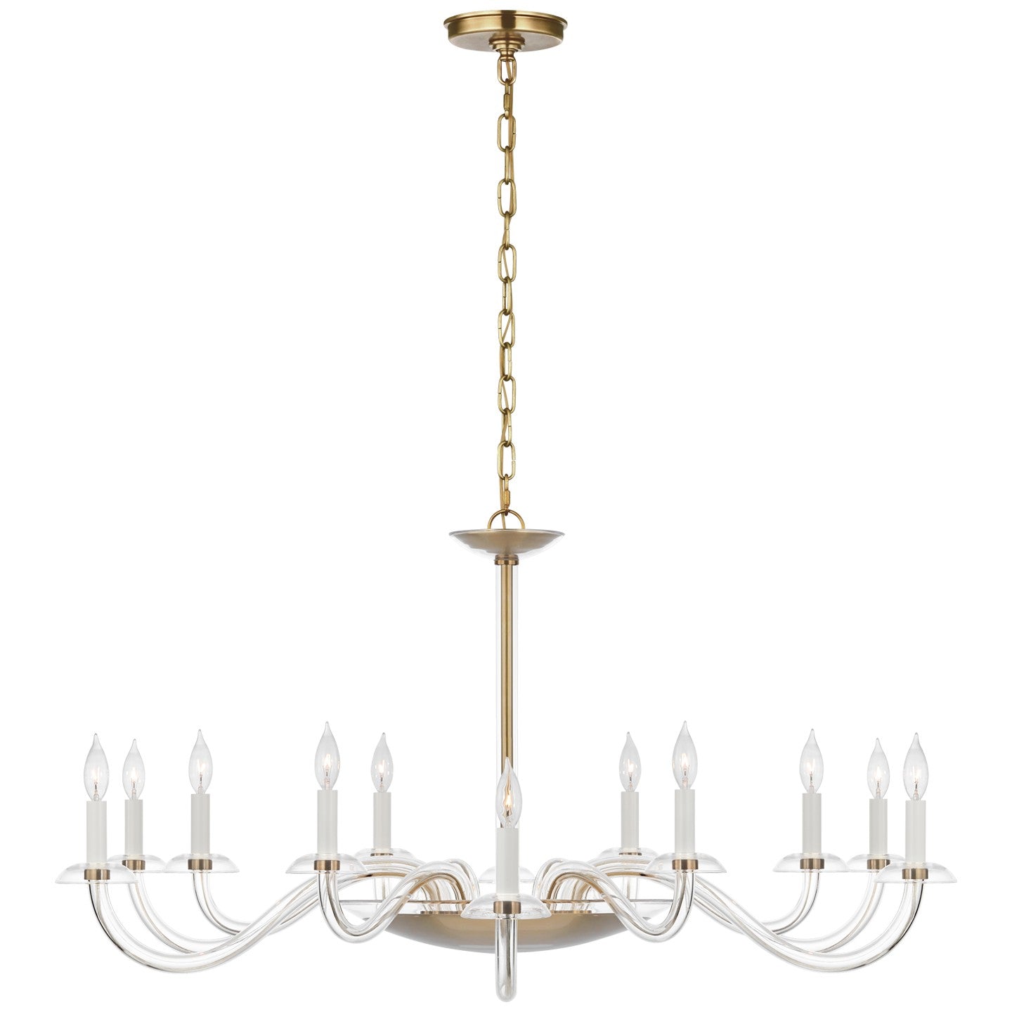 Visual Comfort Signature - PCD 5021CG/HAB - LED Chandelier - Brigitte - Clear Glass and Hand-Rubbed Antique Brass