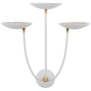 Visual Comfort Signature - TOB 2785WHT/HAB - LED Wall Sconce - Keira - Matte White and Hand-Rubbed Antique Brass