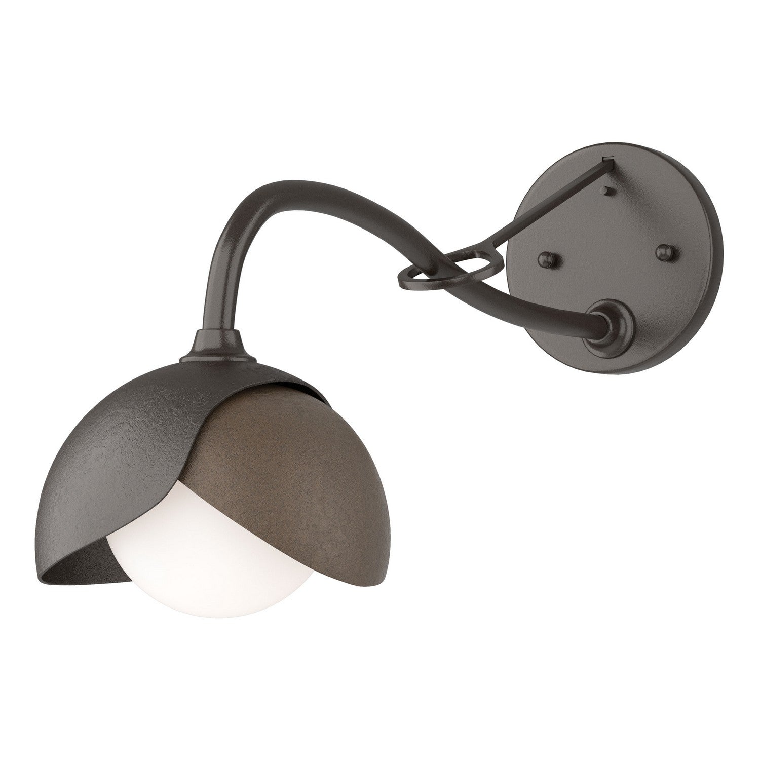 Hubbardton Forge - 201377-SKT-14-05-GG0711 - Brooklyn 1-Light Double Shade Long-Arm Sconce - Brooklyn - Oil Rubbed Bronze