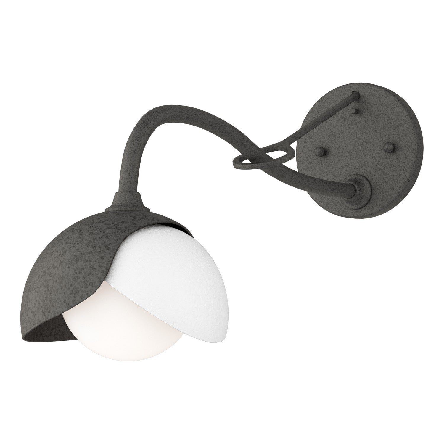 Hubbardton Forge - 201377-SKT-20-02-GG0711 - Brooklyn 1-Light Double Shade Long-Arm Sconce - Brooklyn - Natural Iron