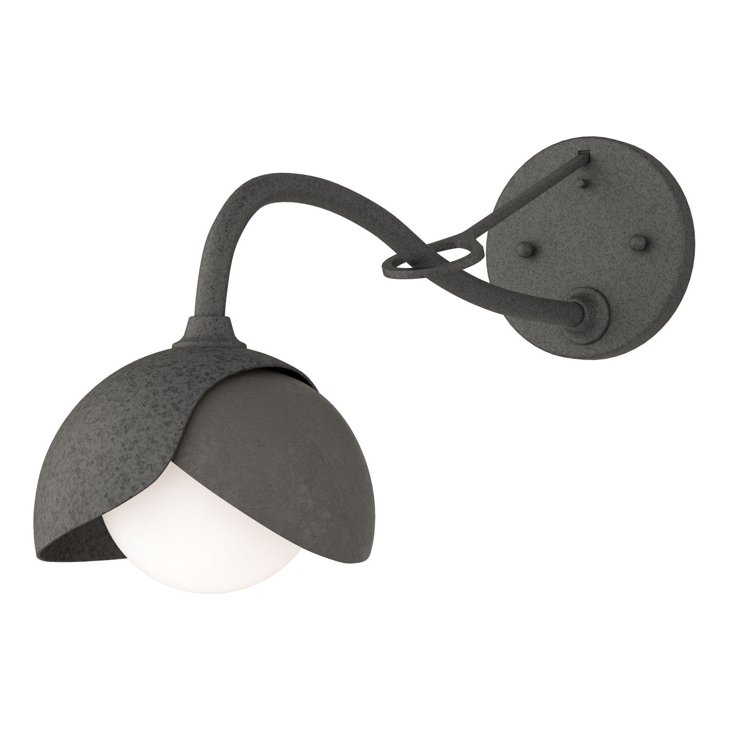 Hubbardton Forge - 201377-SKT-20-07-GG0711 - Brooklyn 1-Light Double Shade Long-Arm Sconce - Brooklyn - Natural Iron