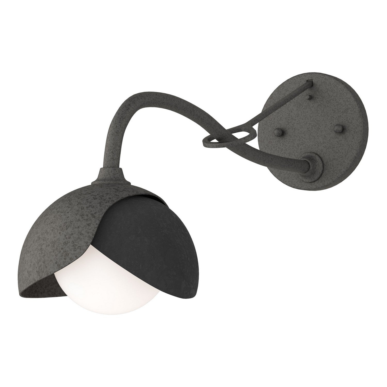 Hubbardton Forge - 201377-SKT-20-10-GG0711 - Brooklyn 1-Light Double Shade Long-Arm Sconce - Brooklyn - Natural Iron