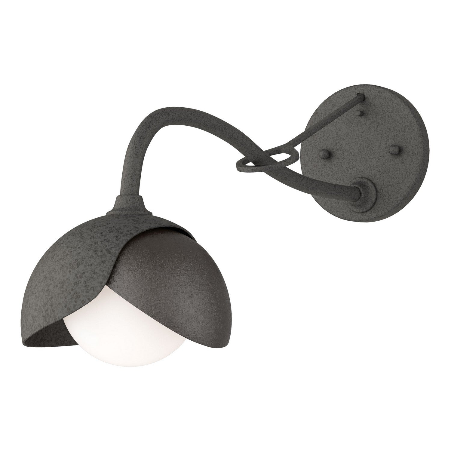 Hubbardton Forge - 201377-SKT-20-14-GG0711 - Brooklyn 1-Light Double Shade Long-Arm Sconce - Brooklyn - Natural Iron