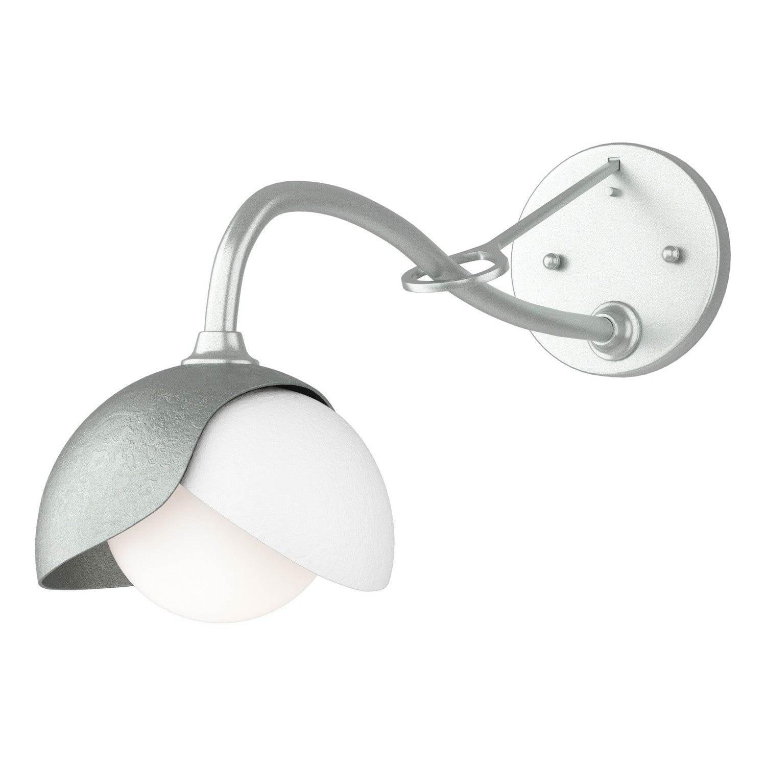 Hubbardton Forge - 201377-SKT-82-02-GG0711 - Brooklyn 1-Light Double Shade Long-Arm Sconce - Brooklyn - Vintage Platinum