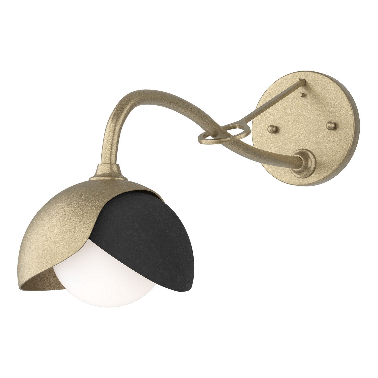 Hubbardton Forge - 201377-SKT-84-10-GG0711 - Brooklyn 1-Light Double Shade Long-Arm Sconce - Brooklyn - Soft Gold