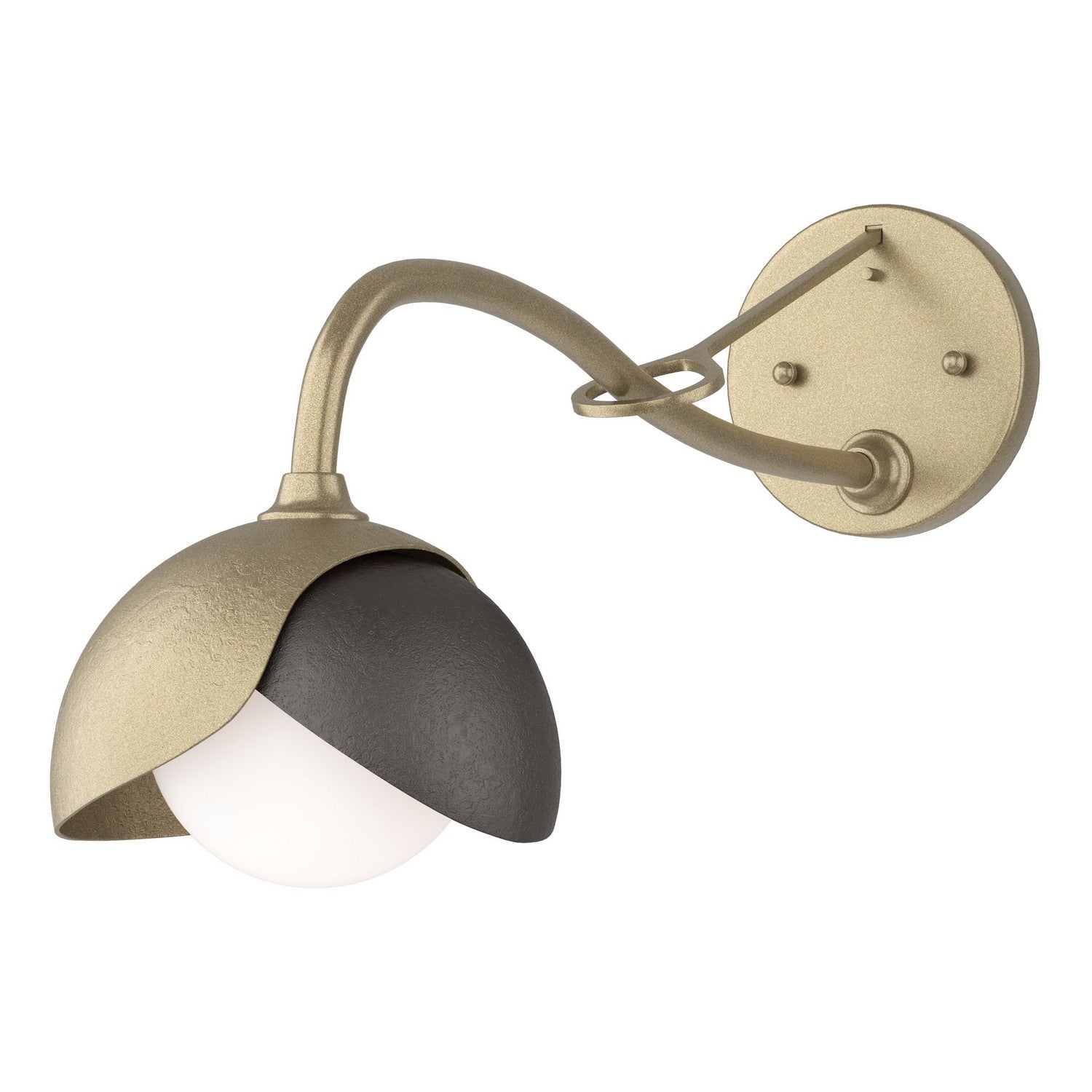 Hubbardton Forge - 201377-SKT-84-14-GG0711 - Brooklyn 1-Light Double Shade Long-Arm Sconce - Brooklyn - Soft Gold