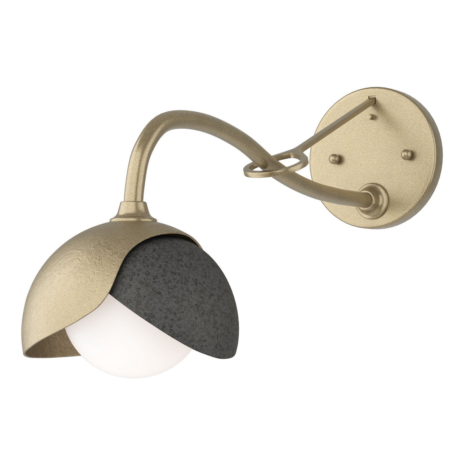 Hubbardton Forge - 201377-SKT-84-20-GG0711 - Brooklyn 1-Light Double Shade Long-Arm Sconce - Brooklyn - Soft Gold