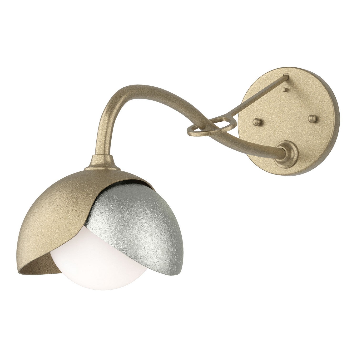 Hubbardton Forge - 201377-SKT-84-85-GG0711 - Brooklyn 1-Light Double Shade Long-Arm Sconce - Brooklyn - Soft Gold