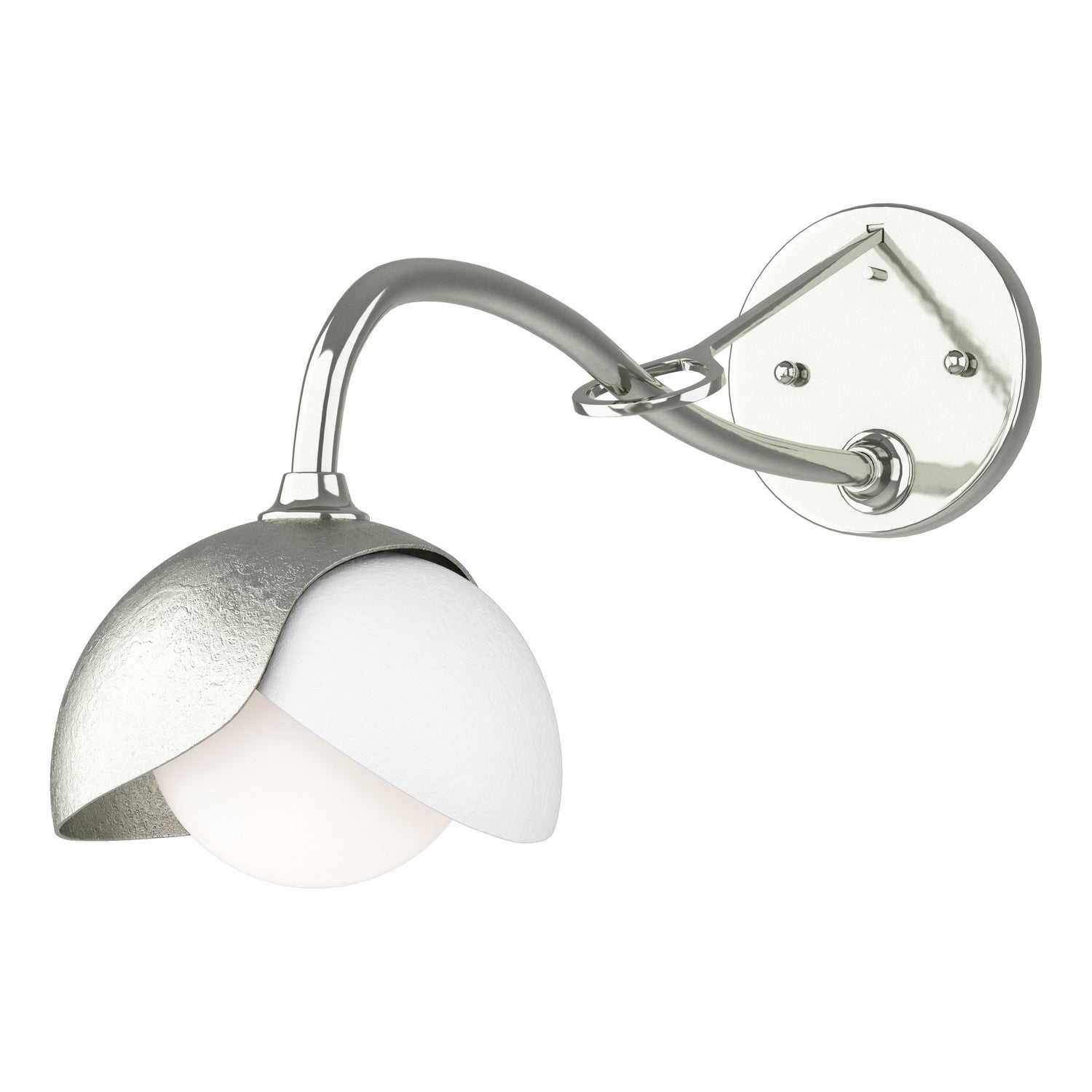 Hubbardton Forge - 201377-SKT-85-02-GG0711 - Brooklyn 1-Light Double Shade Long-Arm Sconce - Brooklyn - Sterling