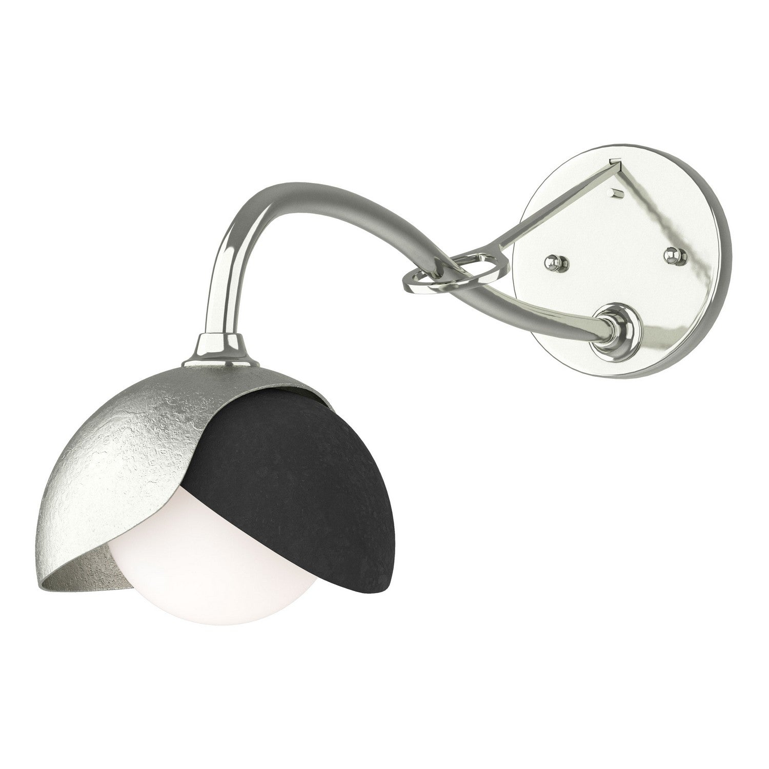 Hubbardton Forge - 201377-SKT-85-10-GG0711 - Brooklyn 1-Light Double Shade Long-Arm Sconce - Brooklyn - Sterling