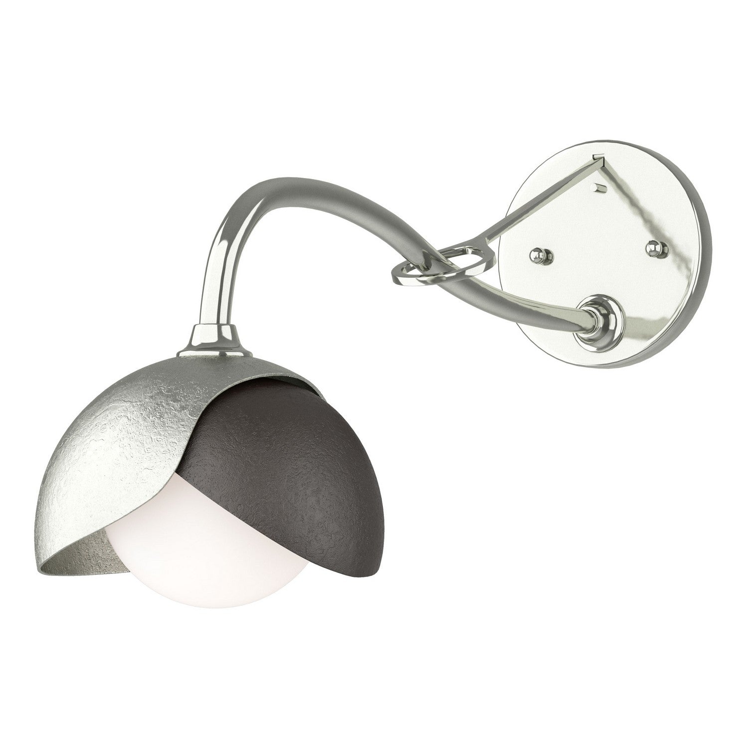 Hubbardton Forge - 201377-SKT-85-14-GG0711 - Brooklyn 1-Light Double Shade Long-Arm Sconce - Brooklyn - Sterling