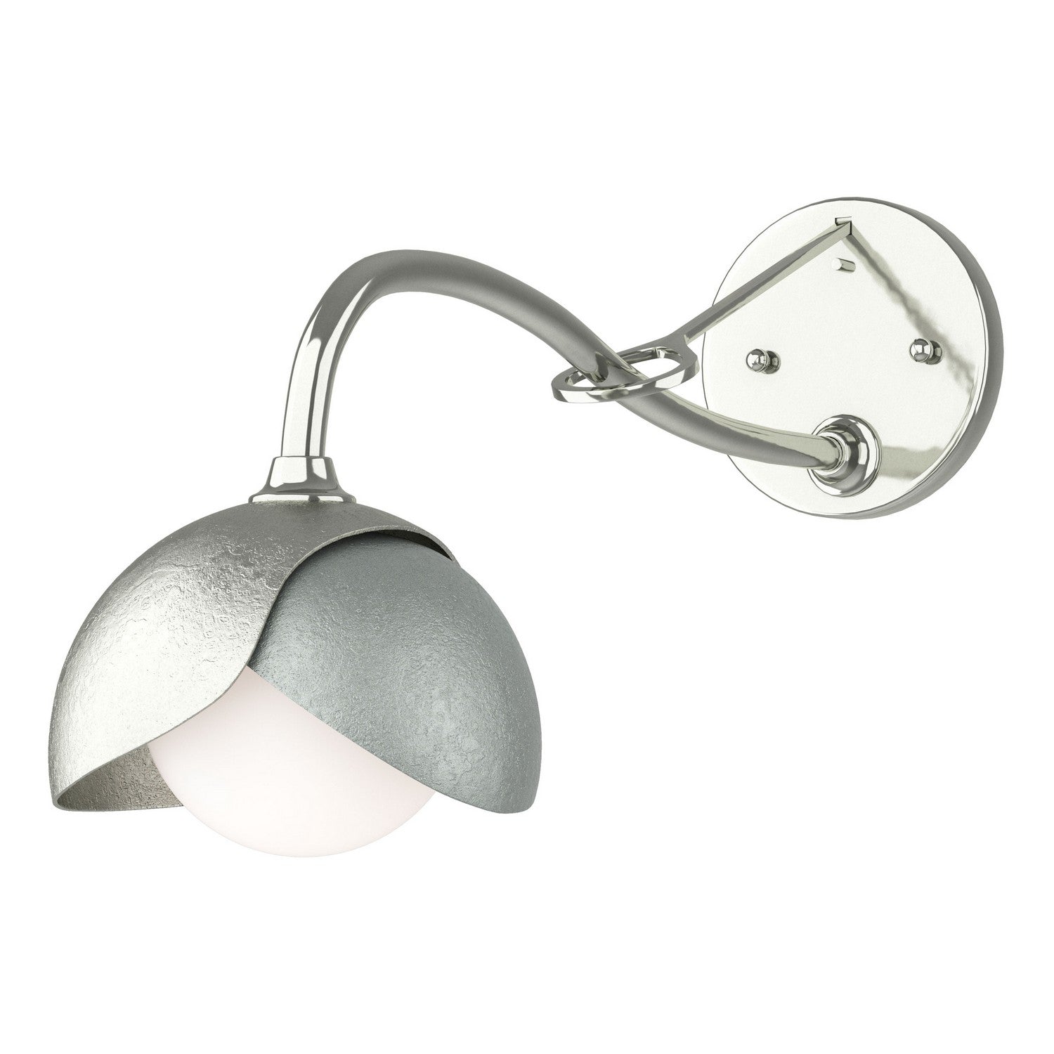 Hubbardton Forge - 201377-SKT-85-82-GG0711 - Brooklyn 1-Light Double Shade Long-Arm Sconce - Brooklyn - Sterling