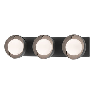 Hubbardton Forge - 201378-SKT-10-10-GG0711 - Three Light Bath Sconce - Brooklyn - Black