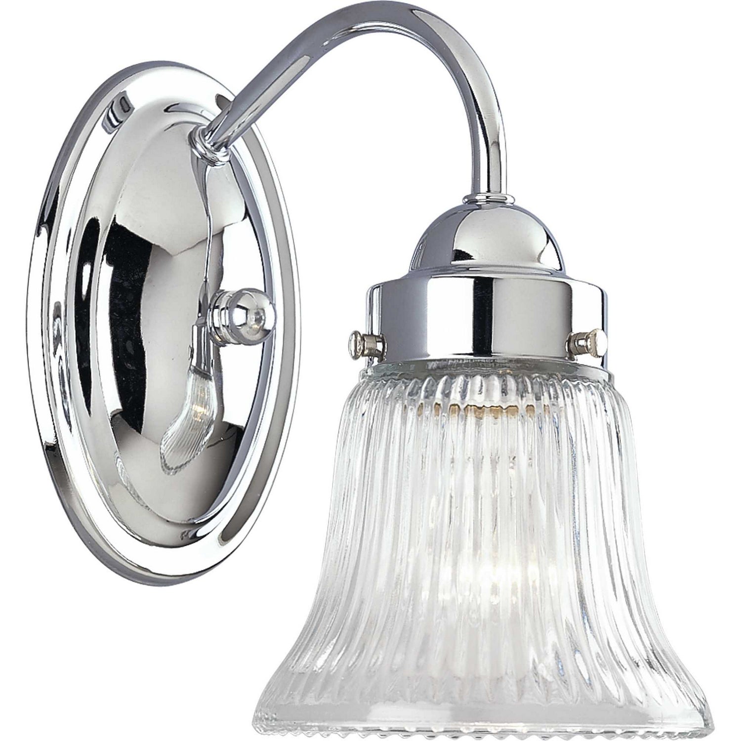 Progress Lighting - P3287-15 - One Light Bath Bracket - Fluted Glass-Clear - Polished Chrome