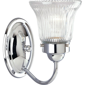 Progress Lighting - P3287-15 - One Light Bath Bracket - Fluted Glass-Clear - Polished Chrome