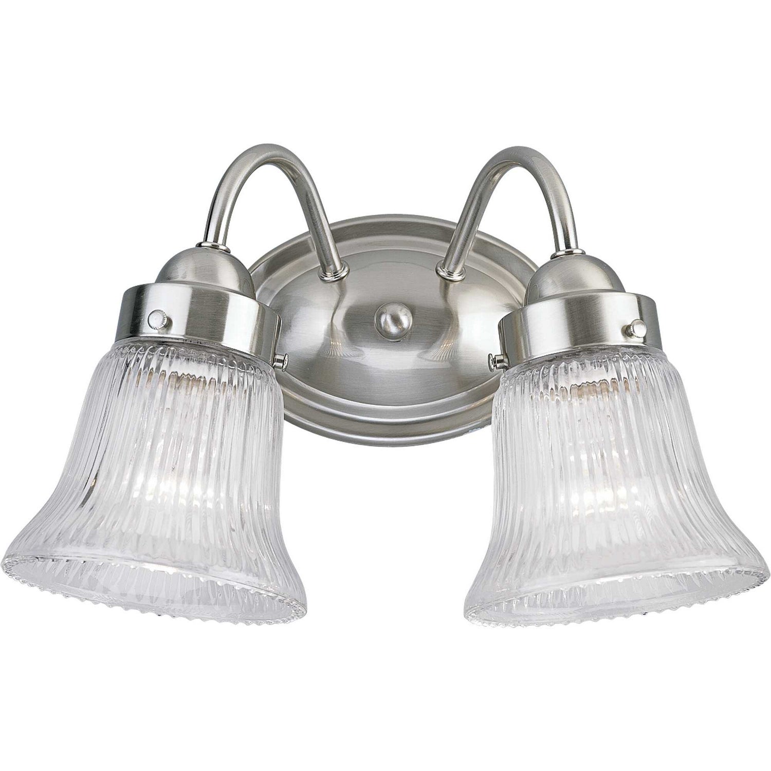 Progress Lighting - P3288-09 - Two Light Bath Bracket - Fluted Glass-Clear - Brushed Nickel