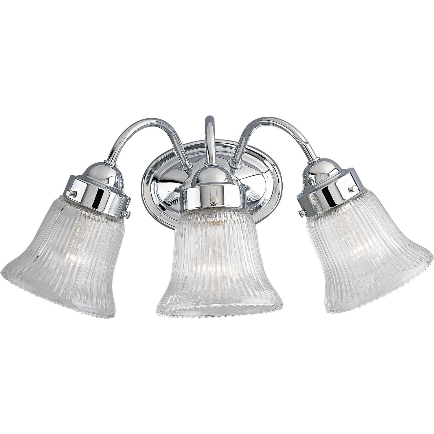 Progress Lighting - P3289-15 - Three Light Bath Bracket - Fluted Glass-Clear - Polished Chrome