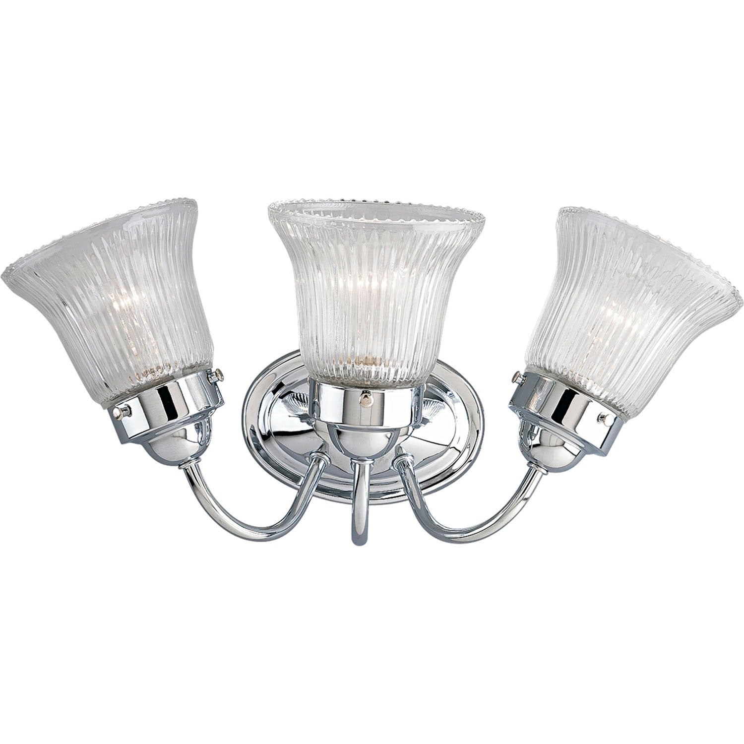 Progress Lighting - P3289-15 - Three Light Bath Bracket - Fluted Glass-Clear - Polished Chrome