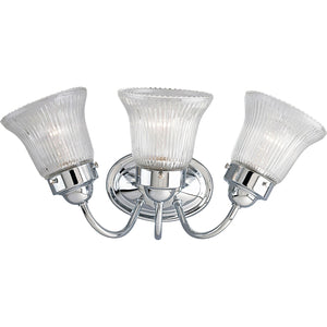 Progress Lighting - P3289-15 - Three Light Bath Bracket - Fluted Glass-Clear - Polished Chrome