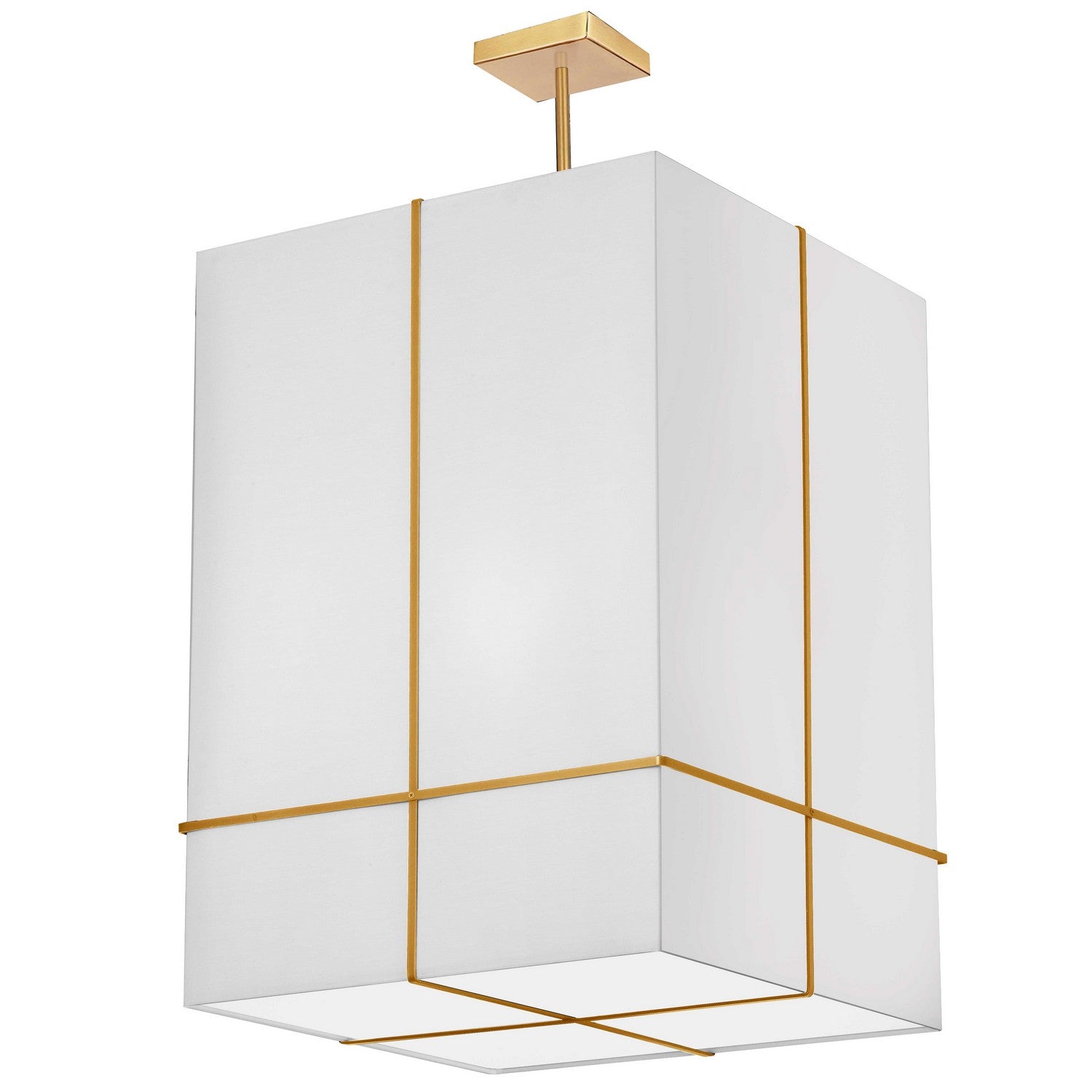 Dainolite Ltd - RAQ-184P-GLD-WH - Four Light Pendant - Raquel - White