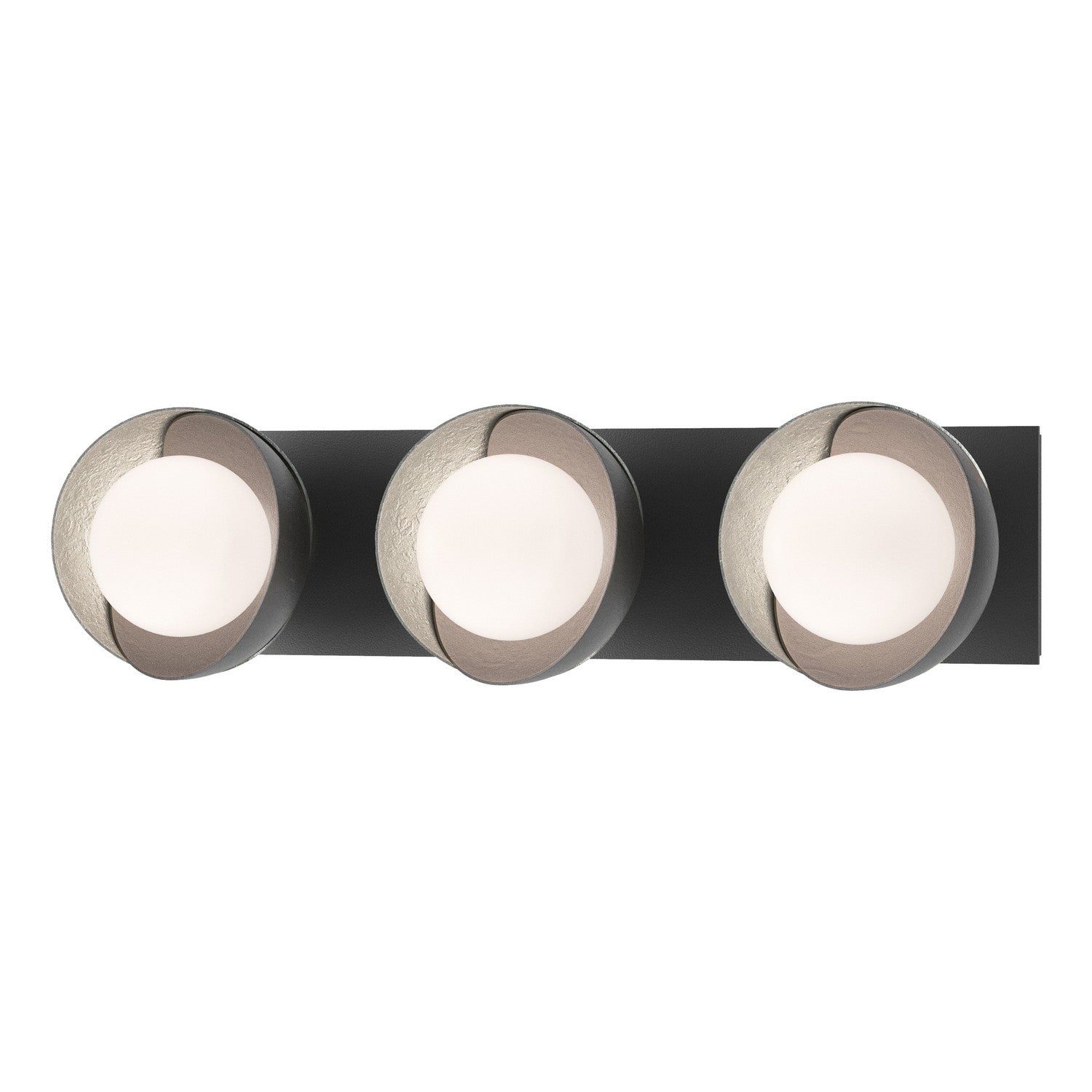 Hubbardton Forge - 201378-SKT-10-82-GG0711 - Brooklyn 3-Light Straight Double Shade Bath Sconce - Brooklyn - Black