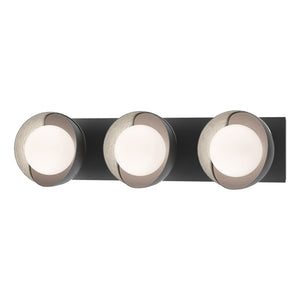 Hubbardton Forge - 201378-SKT-10-82-GG0711 - Three Light Bath Sconce - Brooklyn - Black