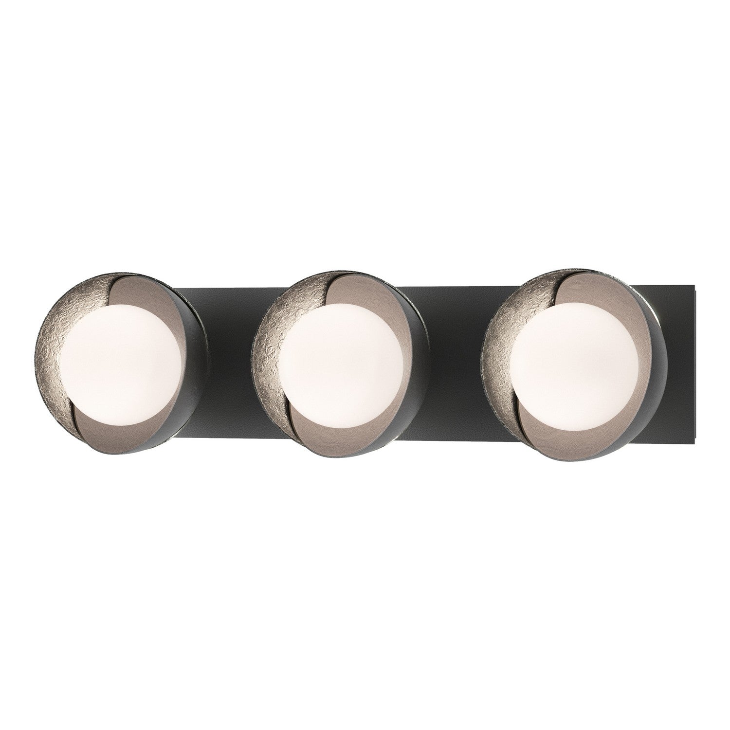 Hubbardton Forge - 201378-SKT-10-85-GG0711 - Brooklyn 3-Light Straight Double Shade Bath Sconce - Brooklyn - Black