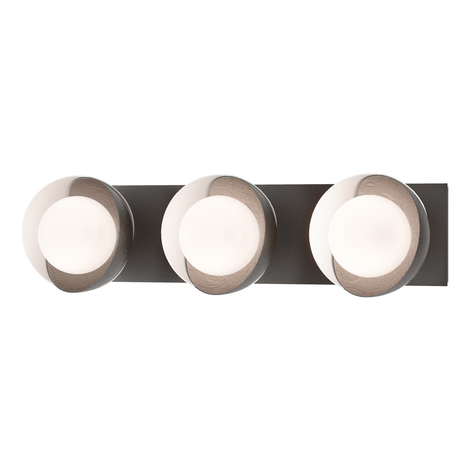 Hubbardton Forge - 201378-SKT-14-02-GG0711 - Three Light Wall Sconce - Brooklyn - Oil Rubbed Bronze