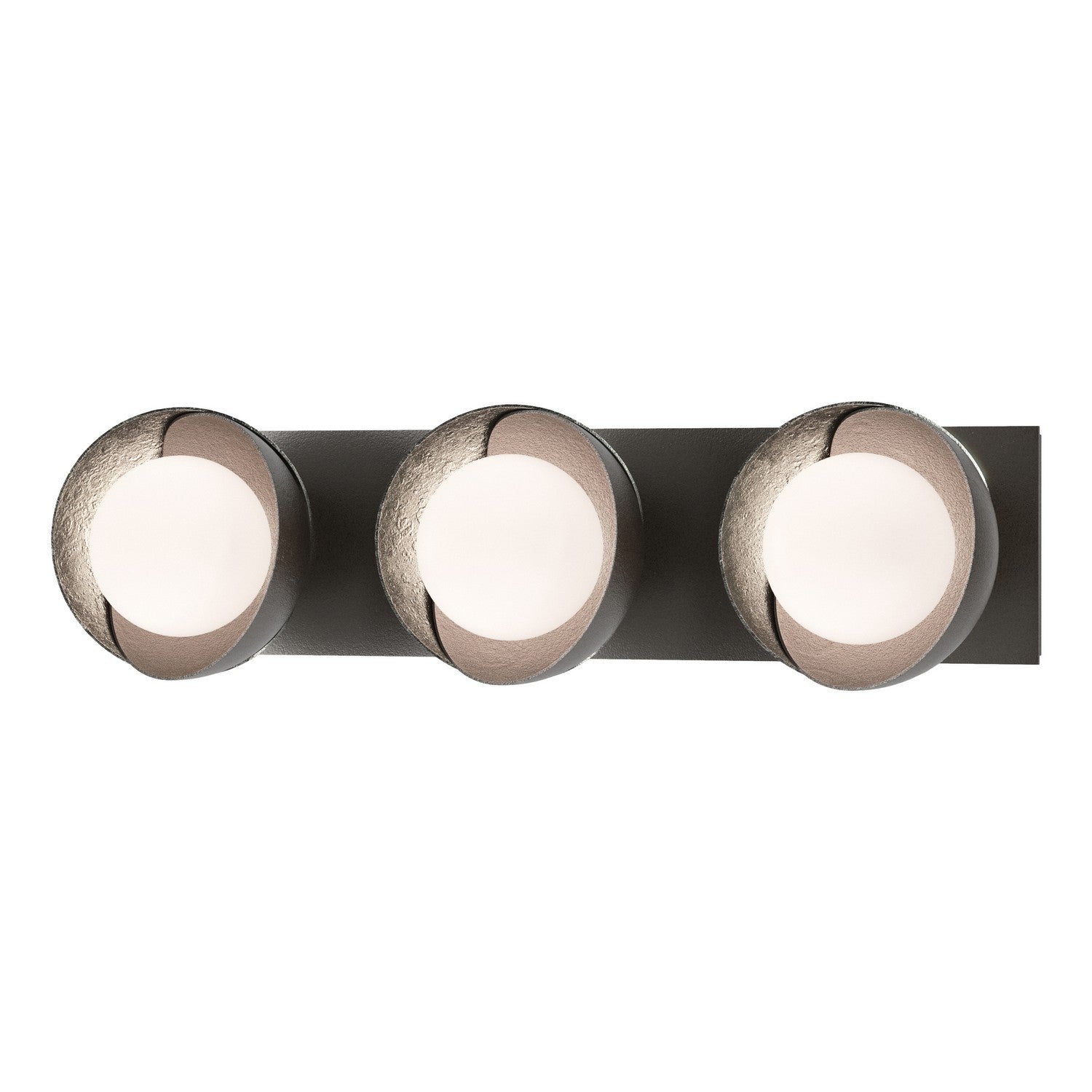 Hubbardton Forge - 201378-SKT-14-85-GG0711 - Brooklyn 3-Light Straight Double Shade Bath Sconce - Brooklyn - Oil Rubbed Bronze