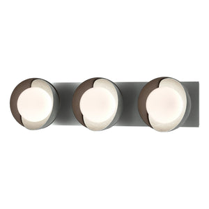 Hubbardton Forge - 201378-SKT-82-14-GG0711 - Three Light Bath Sconce - Brooklyn - Vintage Platinum