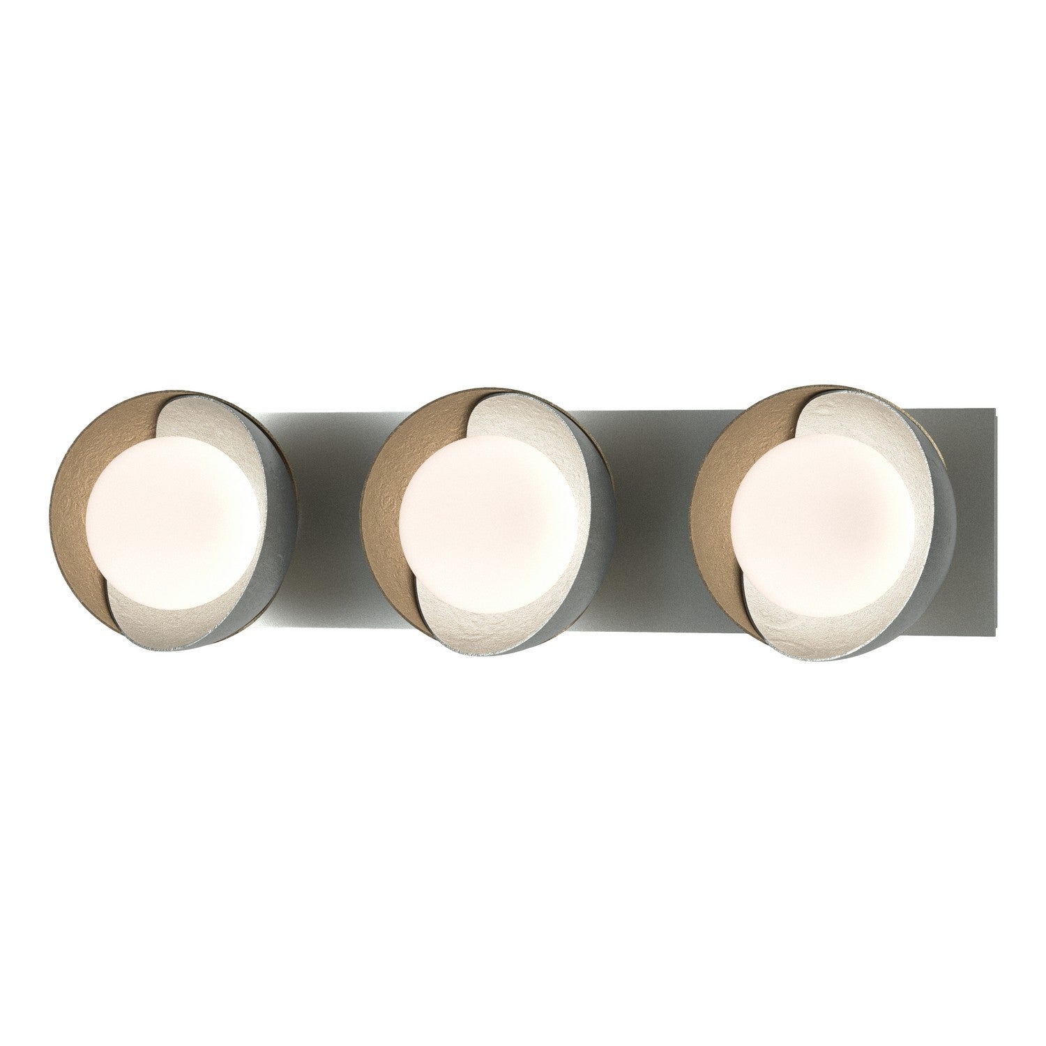 Hubbardton Forge - 201378-SKT-82-84-GG0711 - Three Light Bath Sconce - Brooklyn - Vintage Platinum