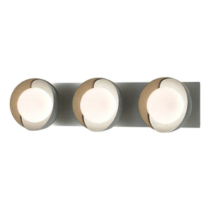 Hubbardton Forge - 201378-SKT-82-84-GG0711 - Three Light Bath Sconce - Brooklyn - Vintage Platinum