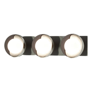 Hubbardton Forge - 201378-SKT-85-10-GG0711 - Three Light Bath Sconce - Brooklyn - Sterling