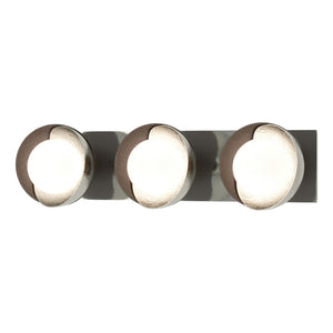 Hubbardton Forge - 201378-SKT-85-14-GG0711 - Three Light Bath Sconce - Brooklyn - Sterling