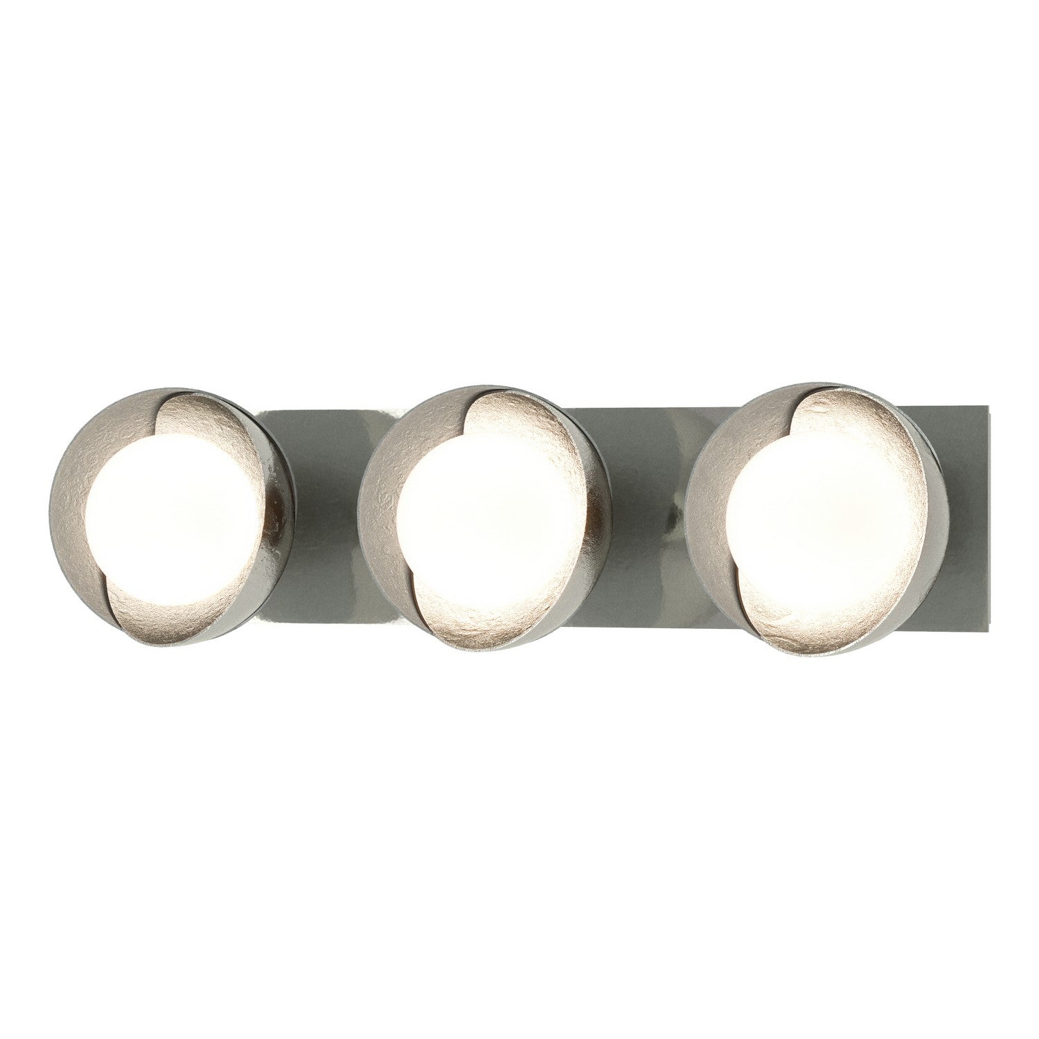 Hubbardton Forge - 201378-SKT-85-82-GG0711 - Brooklyn 3-Light Straight Double Shade Bath Sconce - Brooklyn - Sterling