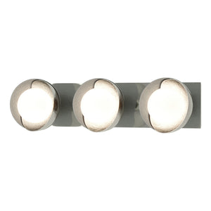 Hubbardton Forge - 201378-SKT-85-82-GG0711 - Three Light Bath Sconce - Brooklyn - Sterling