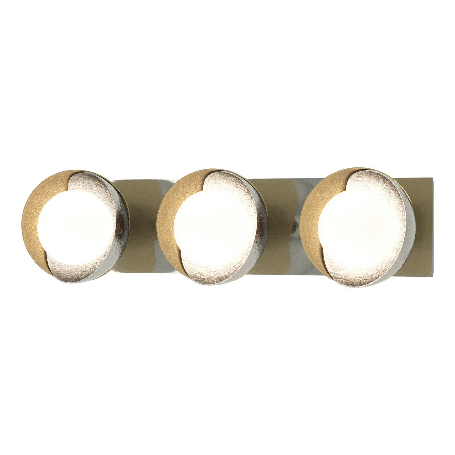 Hubbardton Forge - 201378-SKT-85-86-GG0711 - Three Light Bath Sconce - Brooklyn - Sterling