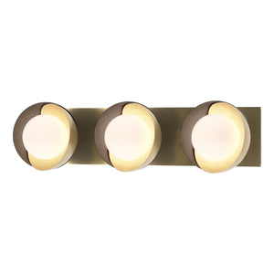 Hubbardton Forge - 201378-SKT-86-14-GG0711 - Three Light Bath Sconce - Brooklyn - Modern Brass