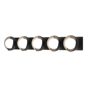 Hubbardton Forge - 201379-SKT-10-82-GG0711 - Five Light Bath Sconce - Brooklyn - Black